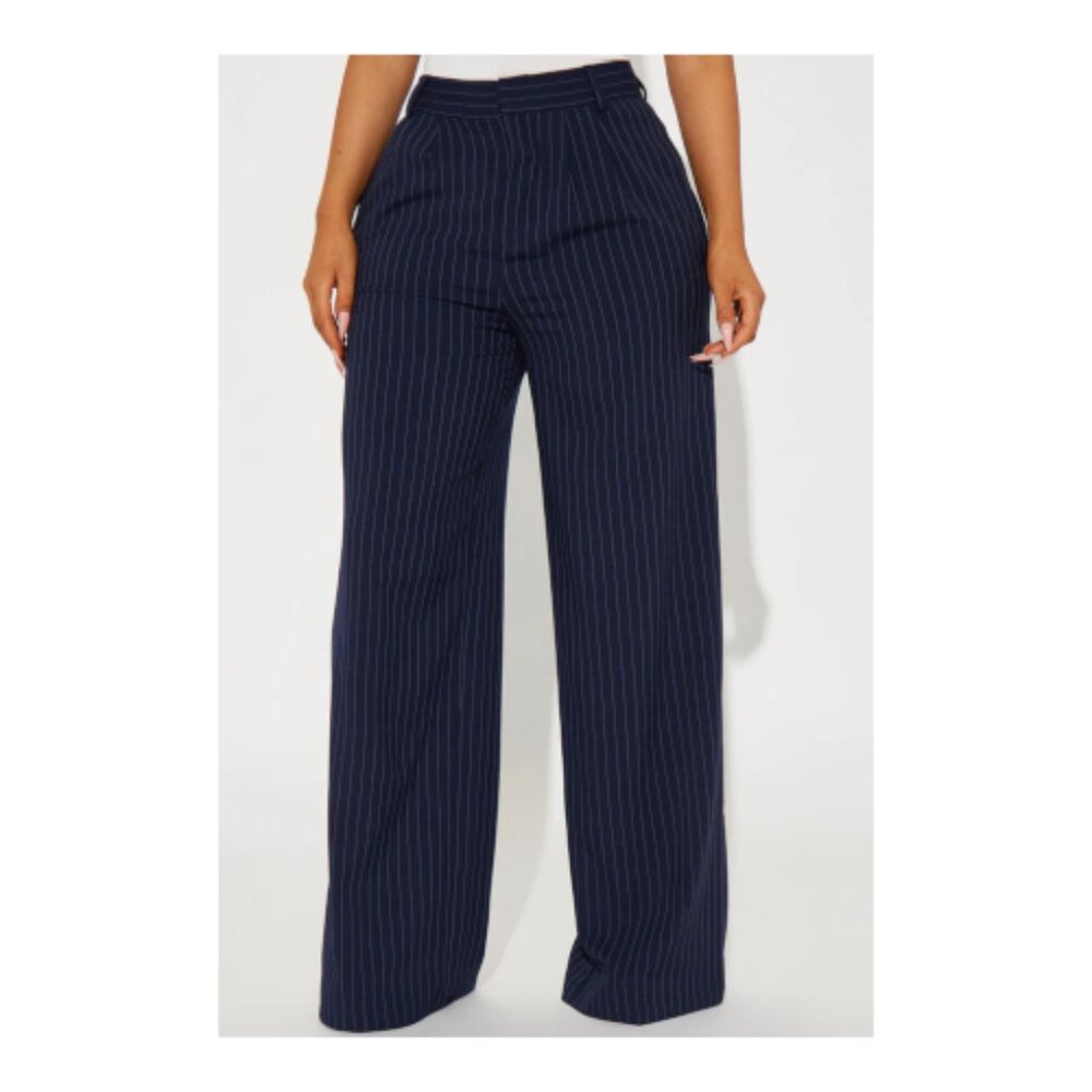 New Navy Blue Pinstripe Trouser Suit Button Pants 2XL (18/20)